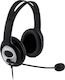 Microsoft LifeChat LX-3000 Надушници Мултимедийни слушалки с микрофон и връзка USB-A в Черен цвят