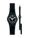 Swatch Watch with Black Rubber Strap