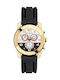 Women's Chronograph Battery Watch with Black Rubber Strap