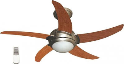 Primo PRCF-80285 Deckenventilator 110cm mit Licht und Fernbedienung Braun