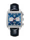 TAG Heuer Часовник Хронограф Автоматичен с Син Кожена каишка
