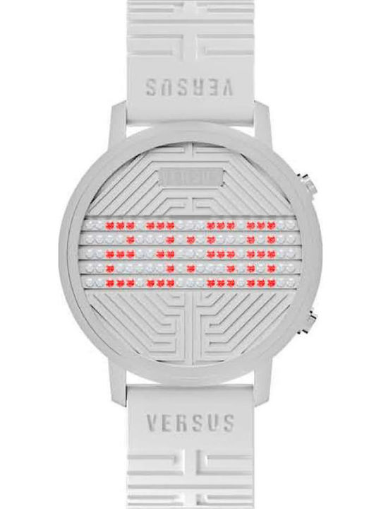 Versus by Versace 3C7080 Digital Damen Uhr mit Weiß Kautschukarmband