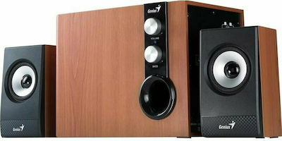 Genius SW-HF2.1 Ηχεία Υπολογιστή 2.1 με Ισχύ 32W σε Καφέ Χρώμα