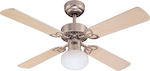 Westinghouse Vegas 72272 Ventilator de Tavan 105cm cu Lumină Light Maple/Silver