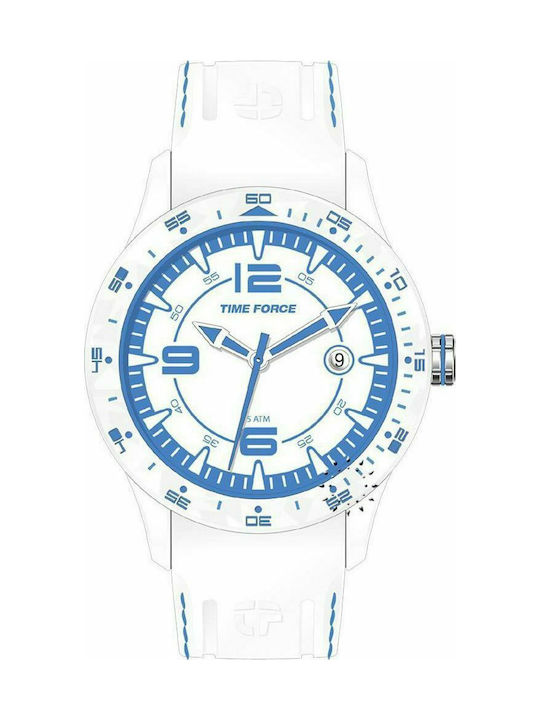 Time Force TF4154L03 Дамски Часовник 40mm Кварцов С Бяла Каучукова Каишка