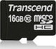 Transcend microSDHC 16GB Clasa 10 Viteză mare