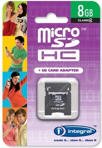 Integral microSDHC 8GB Class 4 with Adapter