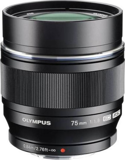 Olympus Crop Φωτογραφικός Φακός M.Zuiko Digital ED 75mm f/1.8 Σταθερός για Micro Four Thirds (MFT) Mount Μαύρος