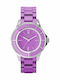 Versus by Versace 3C6180 Γυναικείο Ρολόι 38mm Μπαταρίας με Μωβ Καουτσούκ Λουράκι