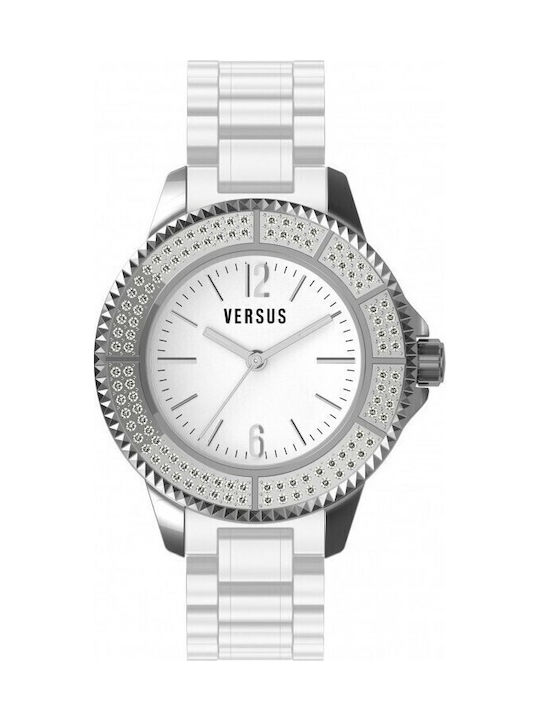 Versus by Versace 3C6370 Damen Uhr mit Weiß Kautschukarmband