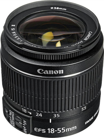 Crop Φωτογραφικός Φακός EF-S 18-55mm f/3.5-5.6 IS II Standard Zoom για  EF-S Mount Μαύρος