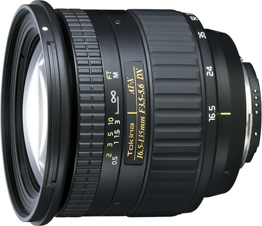 Tokina Crop Camera Lens AT-X 16.5-135mm F3.5-5.6 DX AF Standard Zoom for Nikon F Mount Black