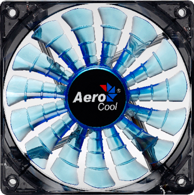 Aerocool Shark Fan 14cm LED Blue Edition 140mm 3-Pin Blue Lighting Case Fan -pack