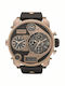 Diesel Mr Daddy Men's Watch 58mm Chronograph Battery with Black Leather Strap