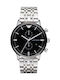Emporio Armani Classic Ανδρικό Ρολόι 43mm Χρονογράφος Μπαταρίας με Ασημί Μεταλλικό Μπρασελέ