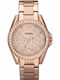 Fossil Γυναικείο Ρολόι 41mm Χρονογράφος Μπαταρίας με Ροζ Χρυσό Μεταλλικό Μπρασελέ