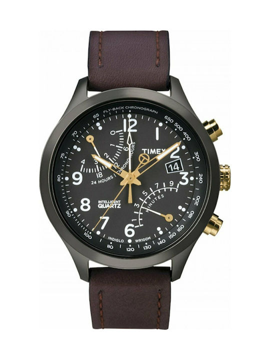 Timex Τ2Ν931 Uhr Chronograph Batterie mit Braun Lederarmband