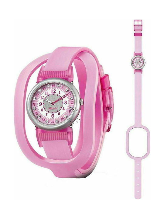 FlikFlak Kinder Analoguhr mit Kautschuk/Plastik Armband Rosa