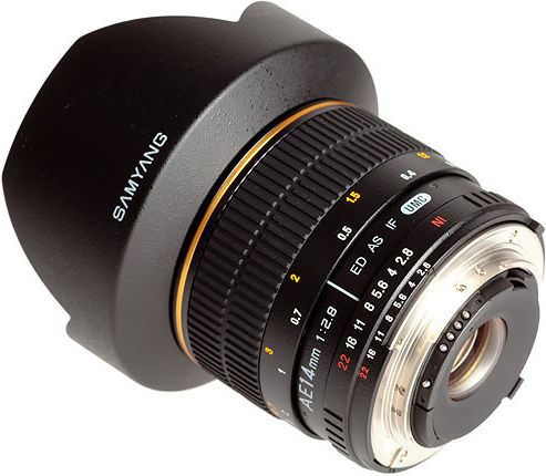 Samyang Full Frame Camera Lens 14mm F2.8 ED AS IF UMC (AE) Wide Angle for Nikon F Mount Black