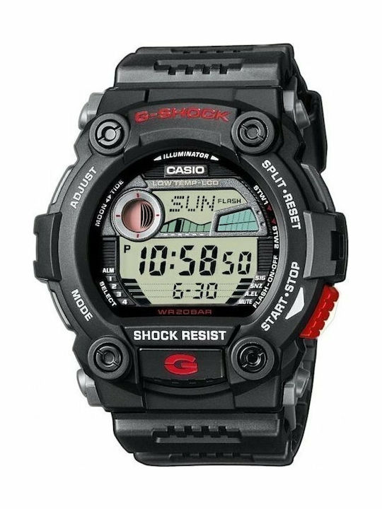Casio G-Shock Digital Herrenuhr 49mm Chronograph Batterie mit Schwarz Kautschukarmband