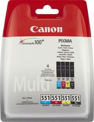 Canon CLI-551 6509B009 Γνήσιο Μελάνι InkJet Κίτρινο / Κυανό / Ματζέντα / Μαύρο Canon CLI-551 6509B009 Γνήσιο Μελάνι InkJet Κίτρινο / Κυανό / Ματζέντα / Μαύρο