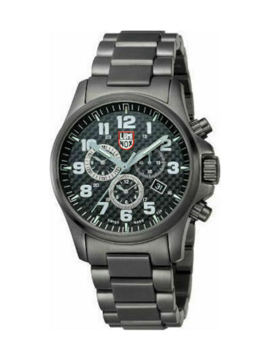 Luminox A. Watch Chronograph Battery with Black Metal Bracelet