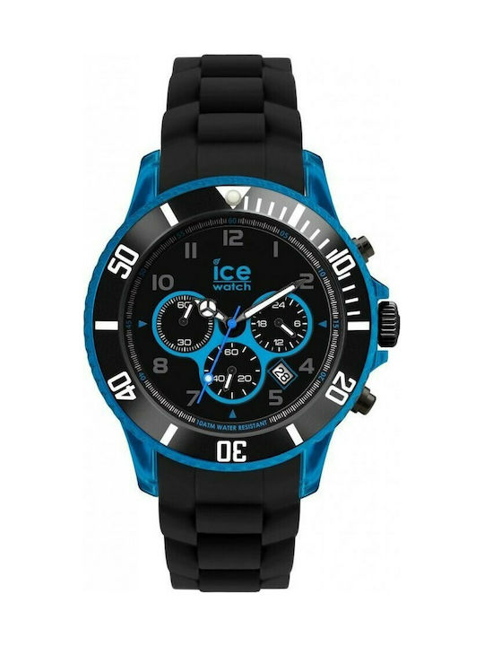 Ice Uhr Chronograph Batterie mit Blau Kautschukarmband