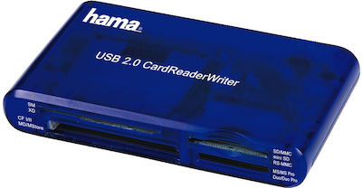 HAMA Card Reader USB 2.0 for /S/D/ / /M/e/m/o/r/y/S/t/i/c/k/ /C/o/m/p/a/c/t/F/l/a/s/h/ / /x/D/ Blue