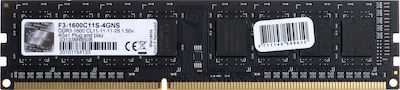 G.Skill Value 4GB DDR3 RAM με Ταχύτητα 1600 για Desktop