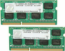 G.Skill 8GB DDR3 RAM με 2 Modules (2x4GB) και Ταχύτητα 1600 για Laptop