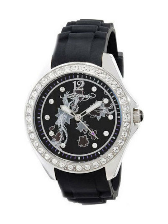 Ed Hardy Women's Watch with Black Rubber Strap Ed Hardy Women's Watch with Black Rubber Strap