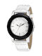 John Galliano Watch with White Leather Strap