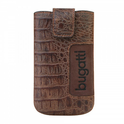 Bugatti SlimCase leather Croco Sock & Pouch Brown