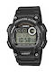 Casio Digital Watch Chronograph Battery with Black Rubber Strap