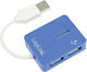 LogiLink USB-Hub 4 Anschlüsse USB 2.0 mit Anschluss an einen Computer USB-A Blau