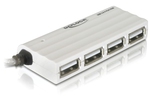 DeLock USB 2.0 Hub 4 Anschlüsse mit USB-A Verbindung Weiß