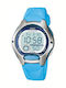 Casio Digital Women's Watch with Light Blue Rubber Strap
