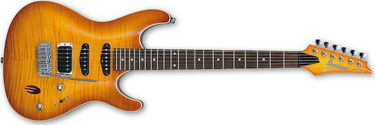 Ibanez SA260FM Electric Guitar Stratocaster with HSS Pickup Configuration Amber Burst with Case