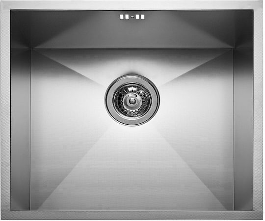 Pyramis Tetragon 1B 100090801 Flächenbündig montiert Spüle Inox Satiniert B40xT40cm Silber
