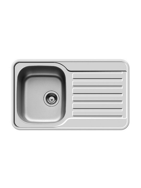 Pyramis Space Mini 1B 1D Ένθετος Νεροχύτης Inox Σατινέ Μ80xΠ48cm Ασημί