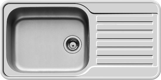 Pyramis Space Plus 1B 1D 108716701 Drop-In Sink Inox Satin W96xD48cm Silver