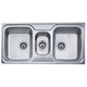 Teka Super Bowl 2 1/2C 10119080 Drop-In Sink Inox Satin W100xD50cm Silver