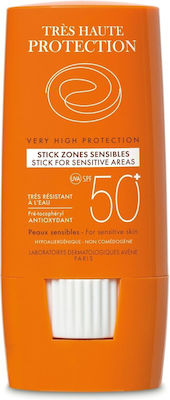 Avene Zones Sensibles Waterproof Sunscreen Stick Face SPF50 8gr