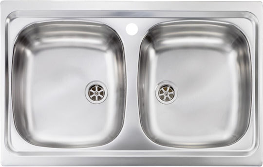 Sanitec Drop-In Мивка Inox Сатен Ш79xД50см Сребрист