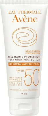 Avene Lait Mineral Αδιάβροχη Αντηλιακή Κρέμα για το Σώμα SPF50 100ml