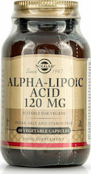 Solgar Alpha Lipoic Acid fără Gluten 120mg 60 capsule veget