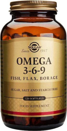 Solgar Omega 3 6 9 Fish, Flax, Borage 120 софтджел