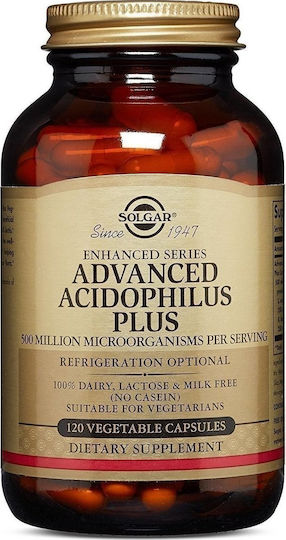 Solgar Advanced Acidophilus Plus Συμπλήρωμα με Προβιοτικά 120 φυτικές κάψουλες