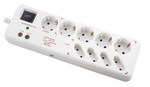 Protegy GES-030 9-Outlet Power Strip with Surge Protection 1.5m White