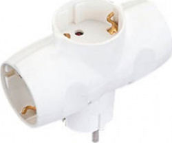 Protegy T-förmiger Wandstecker 3 Steckdosen